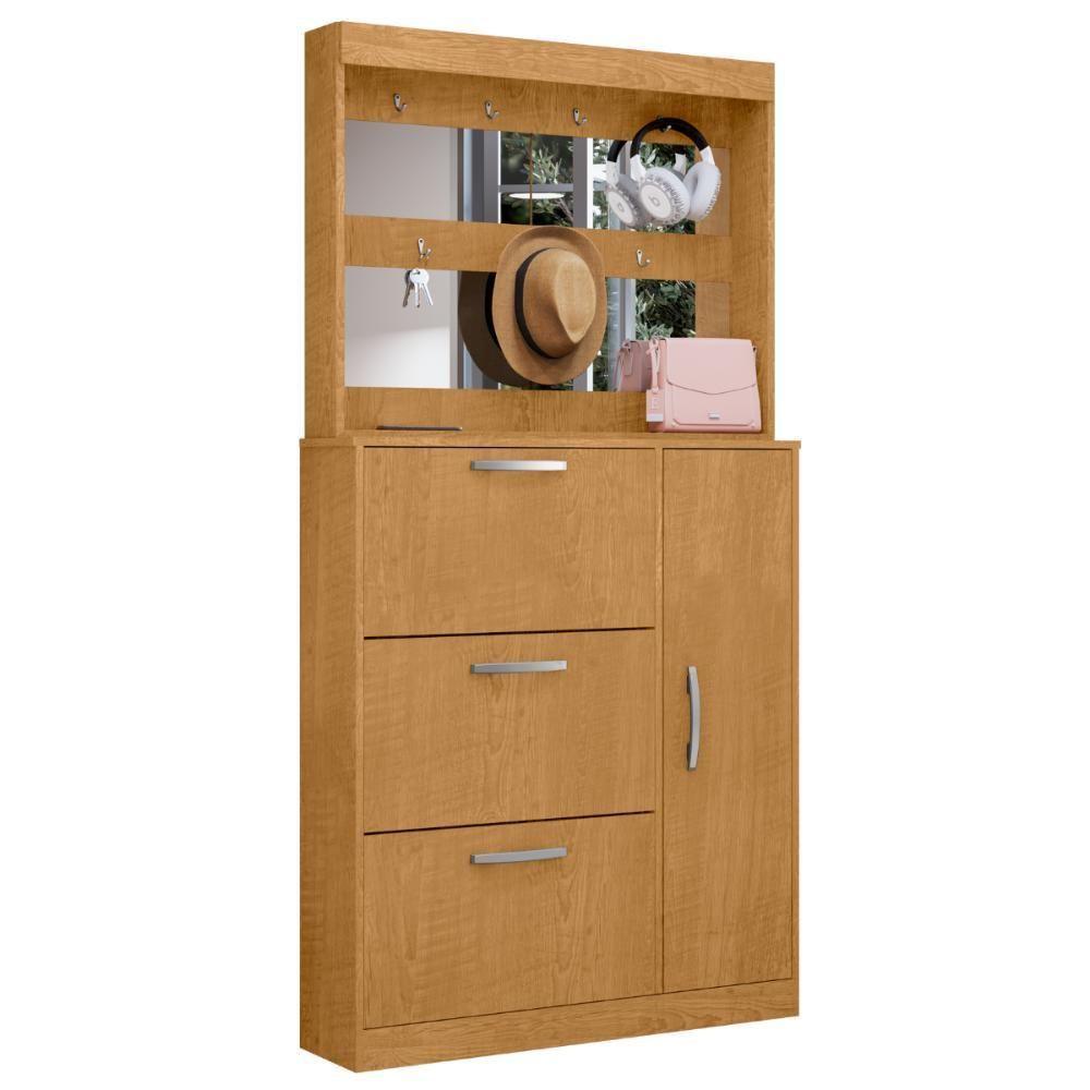 Jogo Sapateira E Porta Objetos Com Espelho Caruá Naturalle - 4