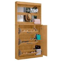 Jogo Sapateira E Porta Objetos Com Espelho Caruá Naturalle - 3