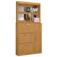 Jogo Sapateira E Porta Objetos Com Espelho Caruá Naturalle - 4