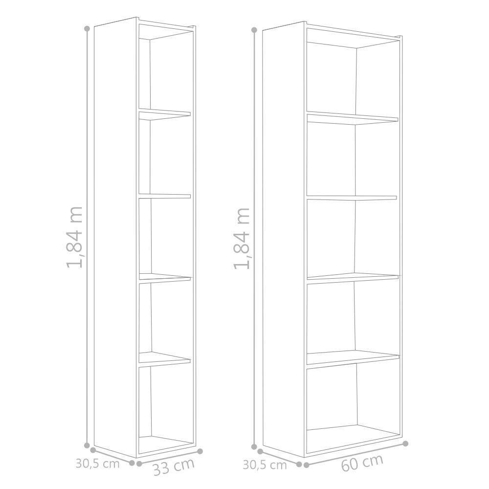 Conjunto Estante Livreiro 4 Prateleiras Julia Ruby Branco - 2