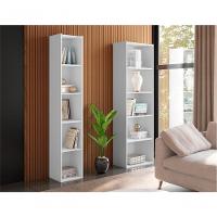 Conjunto Estante Livreiro 4 Prateleiras Julia Ruby Branco - 3