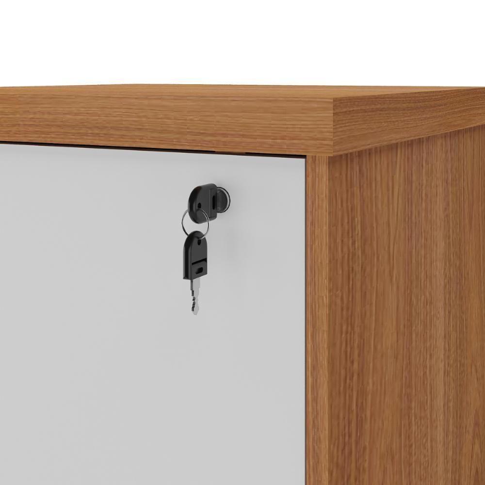 Arquivo Com 4 Gavetas Dinamarca Freijó Branco - 4