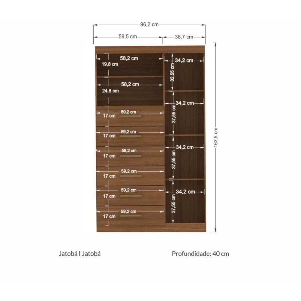 Conjunto De Quarto Jasmine Com Espelho Jatoba Grafite - 5