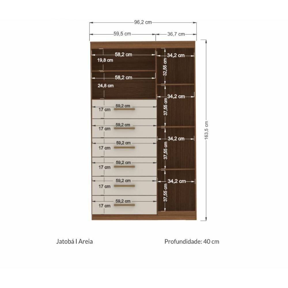 Conjunto De Quarto Jasmine Com Espelho Jatoba Areia - 5