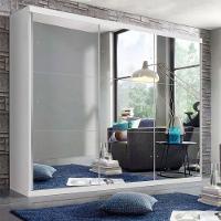 Guarda Roupa Casal Rennes Branco 3 Portas De Correr 4 Gavetas E 9 Espelhos Minastex - 1