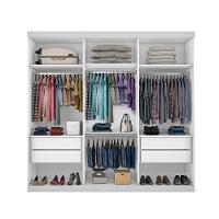 Guarda Roupa Casal Rennes Branco 3 Portas De Correr 4 Gavetas E 9 Espelhos Minastex - 5