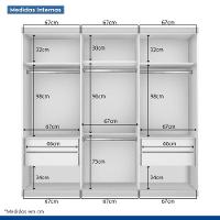 Guarda Roupa Casal Rennes Branco 3 Portas De Correr 4 Gavetas E 9 Espelhos Minastex - 11