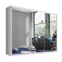Guarda Roupa Casal Rennes Branco 3 Portas De Correr 4 Gavetas E 9 Espelhos Minastex - 15