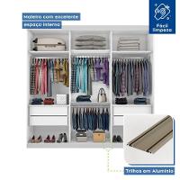 Guarda Roupa Casal Rennes Branco 3 Portas De Correr 4 Gavetas E 9 Espelhos Minastex - 17