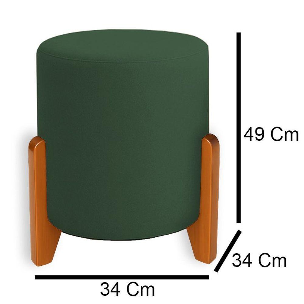Puff Orgânico Boucle Thor Com Pés De Madeira Verde Escuro - 4
