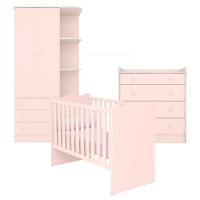 Conjunto Completo Quarto Infantil Quebec Rosa Acetinado - 1