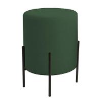 Puff Orgânico Veludo Thor Com Pés De Ferro Preto Verde Escuro - 1