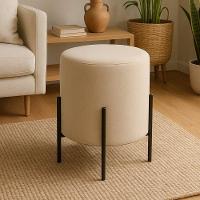 Puff Orgânico Veludo Thor Com Pés De Ferro Preto Verde Escuro - 2