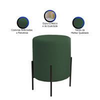 Puff Orgânico Veludo Thor Com Pés De Ferro Preto Verde Escuro - 3