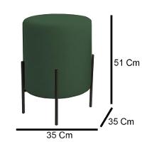 Puff Orgânico Veludo Thor Com Pés De Ferro Preto Verde Escuro - 4