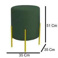 Puff Orgânico Boucle Thor Com Pés De Ferro Dourado Verde Escuro - 4