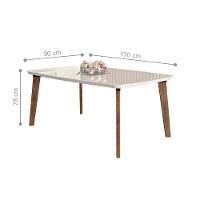 Mesa 1,70 X 0,90 Manchester Oblongo Off White - 2