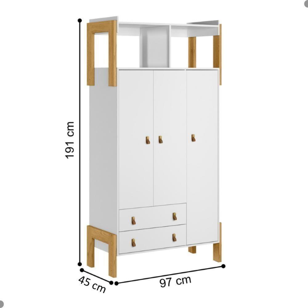 Conjunto Para Quarto Infantil Esquel Branco Acetinado - 2