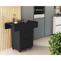 Mesa Dobrável Jeff Com Bancos Preto - 6