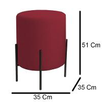 Puff Orgânico Boucle Thor Com Pés De Ferro Preto Bordo - 4