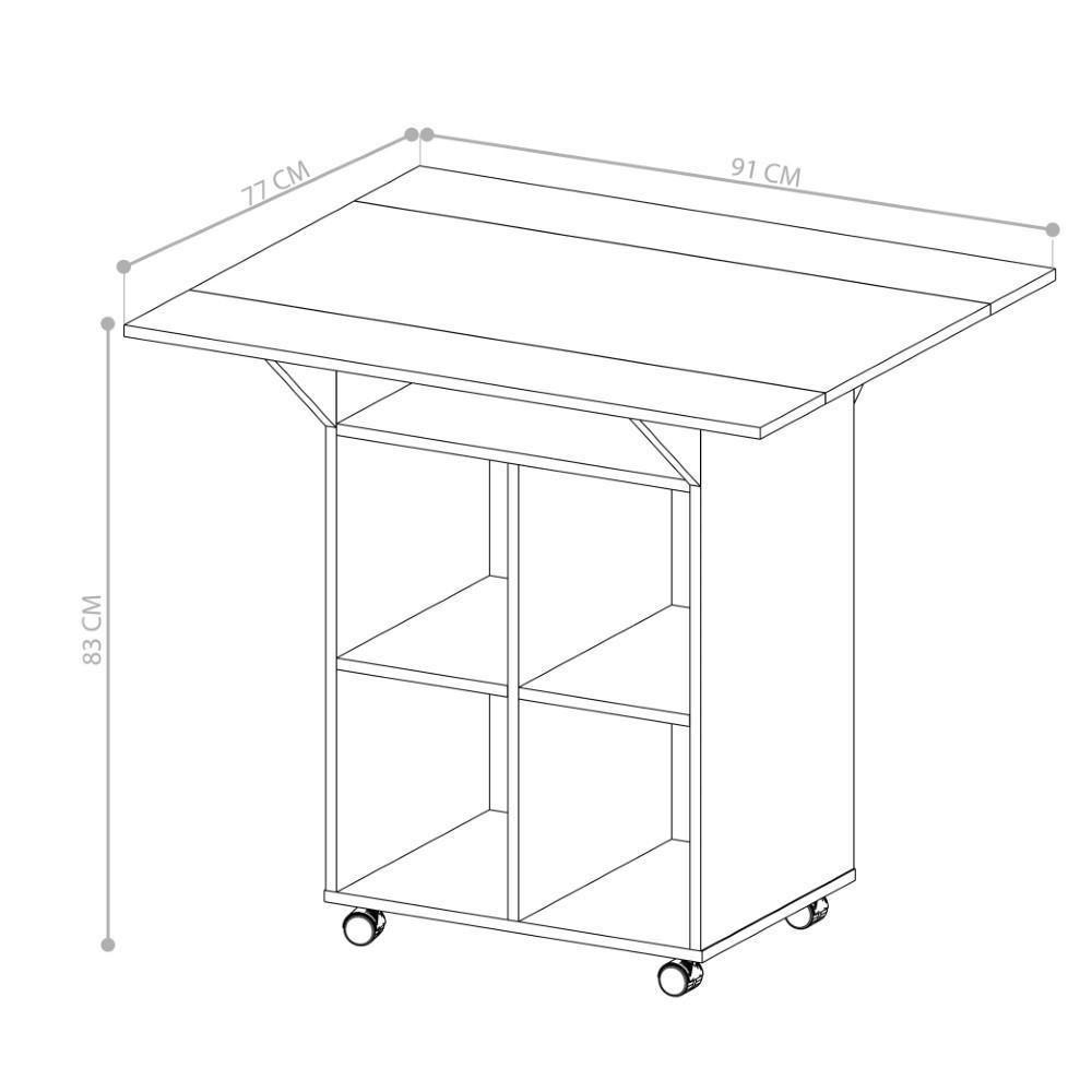 Mesa Dobrável Jeff Com Bancos Castanho - 3