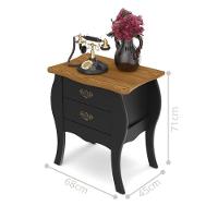 Mesa 2 Gavetas Colina Preto Acetinado Cumarú - 3