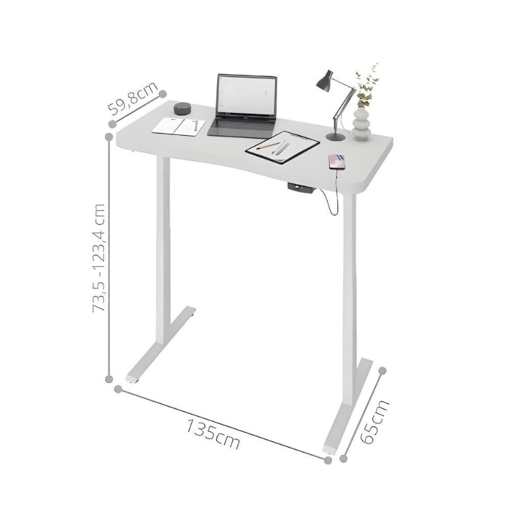 Mesa Astrid Com Regulagem De Altura Branco - 3