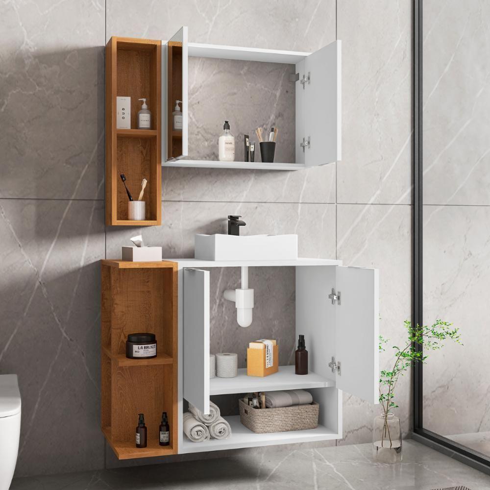 Conjunto Banheiro Catalina Branco Naturalle - 4