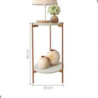 Conjunto De Mesa Para Sala De Estar Cannes Off White Bronze - 2