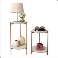 Conjunto De Mesa Para Sala De Estar Cannes Off White Bronze