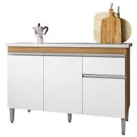 Balcão De Pia Tatiane 120cm Amêndoa Branco - Ajl - 1