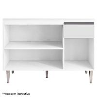 Balcão De Cozinha Ambiente Tatiane Com Tampo 120cm Amêndoa Branco - Ajl - 3