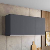 Balcão De Pia Tatiane 100cm E Armário Aéreo Andréia 3 Portas Cinza Fosco - Ajl - 8