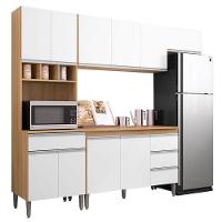 Cozinha Com Balcão E Tampo 120cm Ambiente Andréia Amêndoa Branco - Ajl - 5