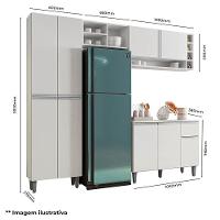 Cozinha Vanessa E Balcão De Pia Tatiane 120cm Amêndoa Branco - Ajl - 2