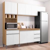 Cozinha Com Balcão E Tampo 120cm Andréia Amêndoa Branco - Ajl - 5