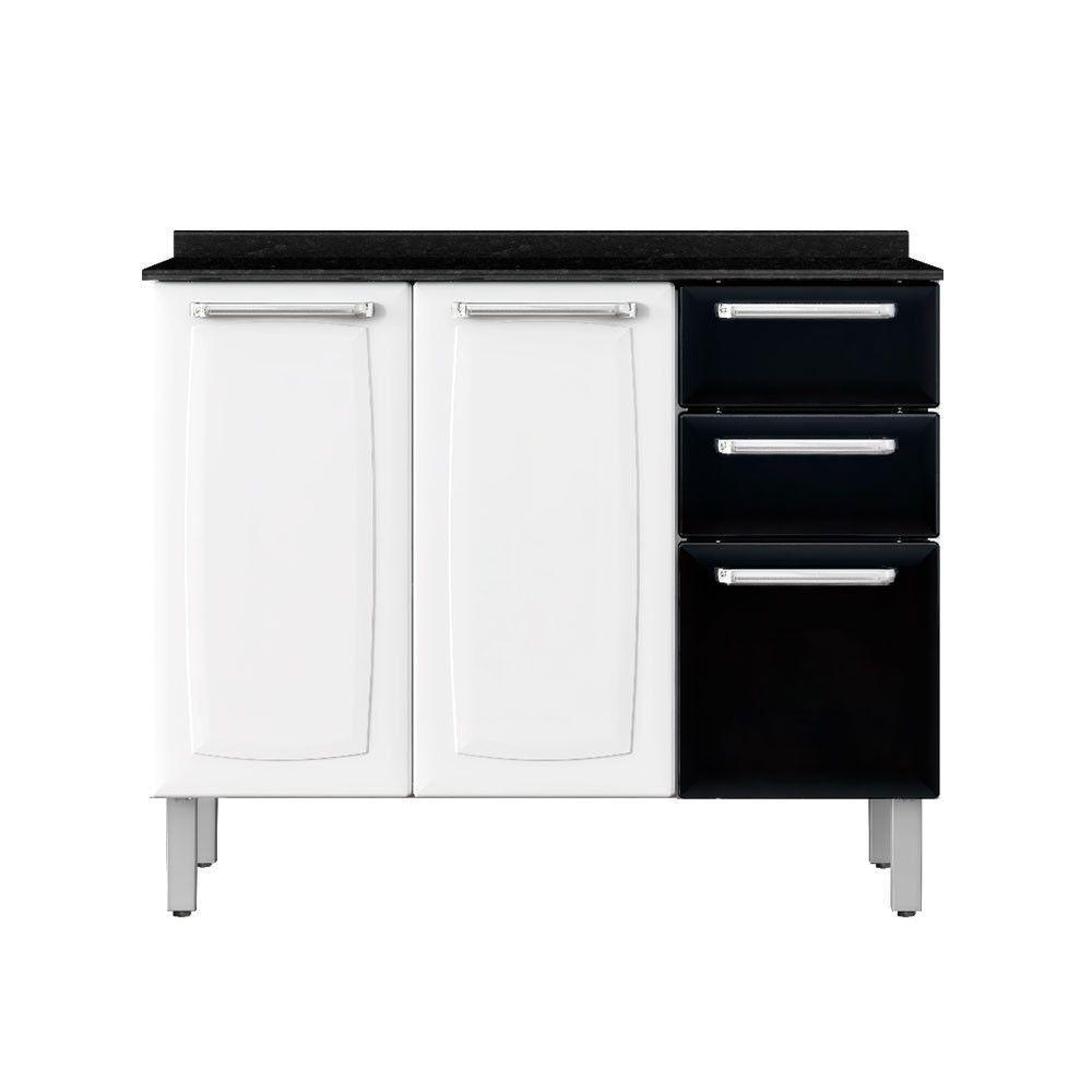 Balcão Luce 3 Portas 2 Gavetas Tampo Ig3g2-105 Itatiaia Preto - 2