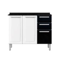 Balcão Luce 3 Portas 2 Gavetas Tampo Ig3g2-105 Itatiaia Preto - 2