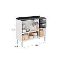 Balcão Luce 3 Portas 2 Gavetas Tampo Ig3g2-105 Itatiaia Preto - 4