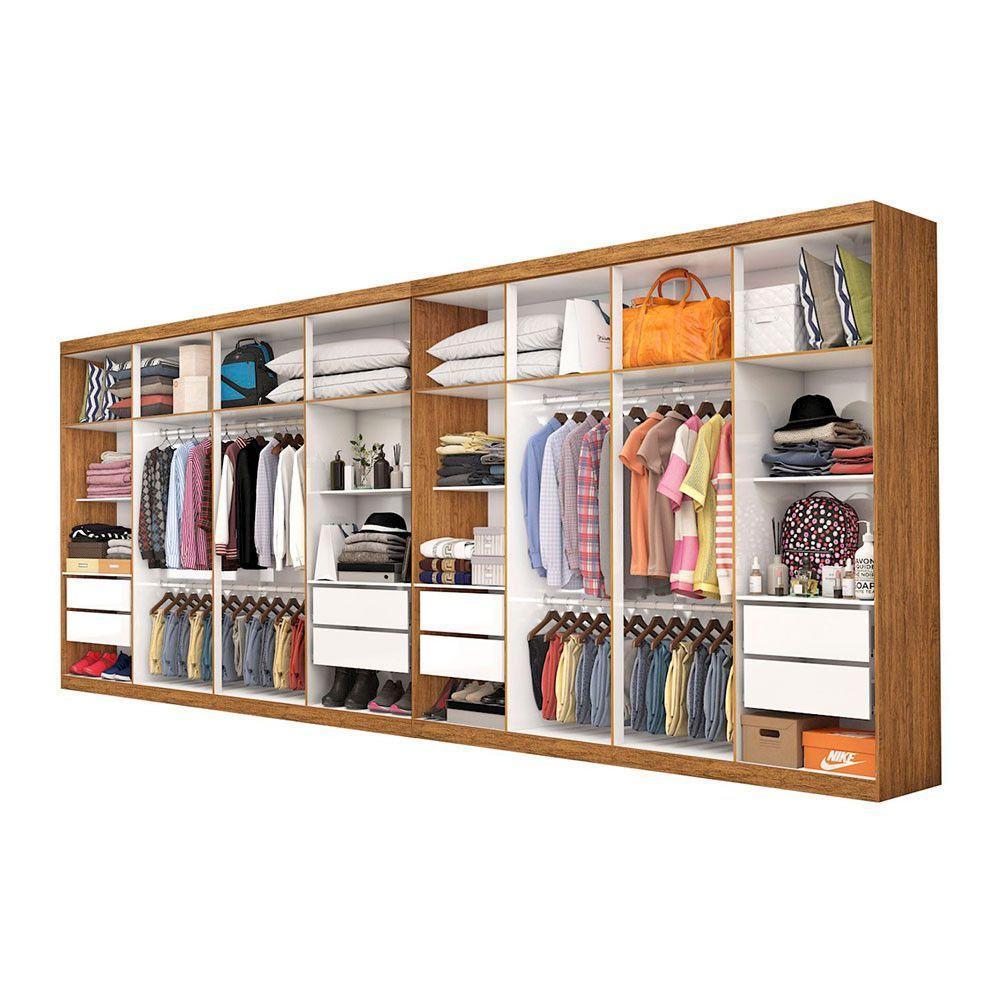 Closet Casal Duplo Rubi Premium 16 Portas 8 Gavetas Cinamomo - 2