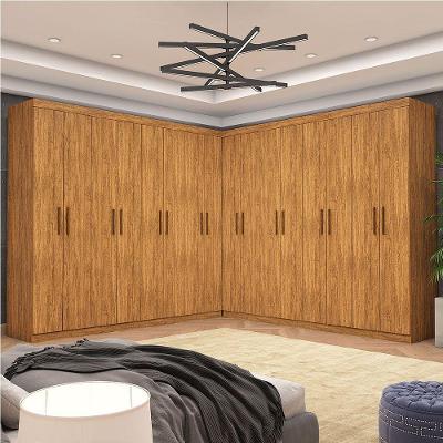 Closet Casal Duplo Rubi Premium 16 Portas 8 Gavetas Cinamomo