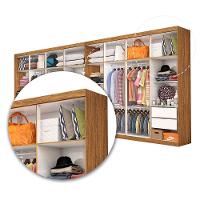 Closet Casal Duplo Rubi Premium 16 Portas 8 Gavetas Cinamomo - 6