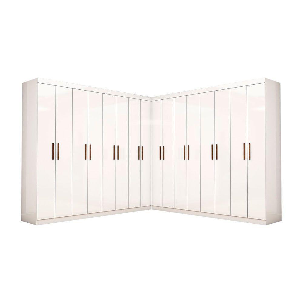 Closet Casal Duplo Rubi Premium 16 Portas 8 Gavetas Branco - 8