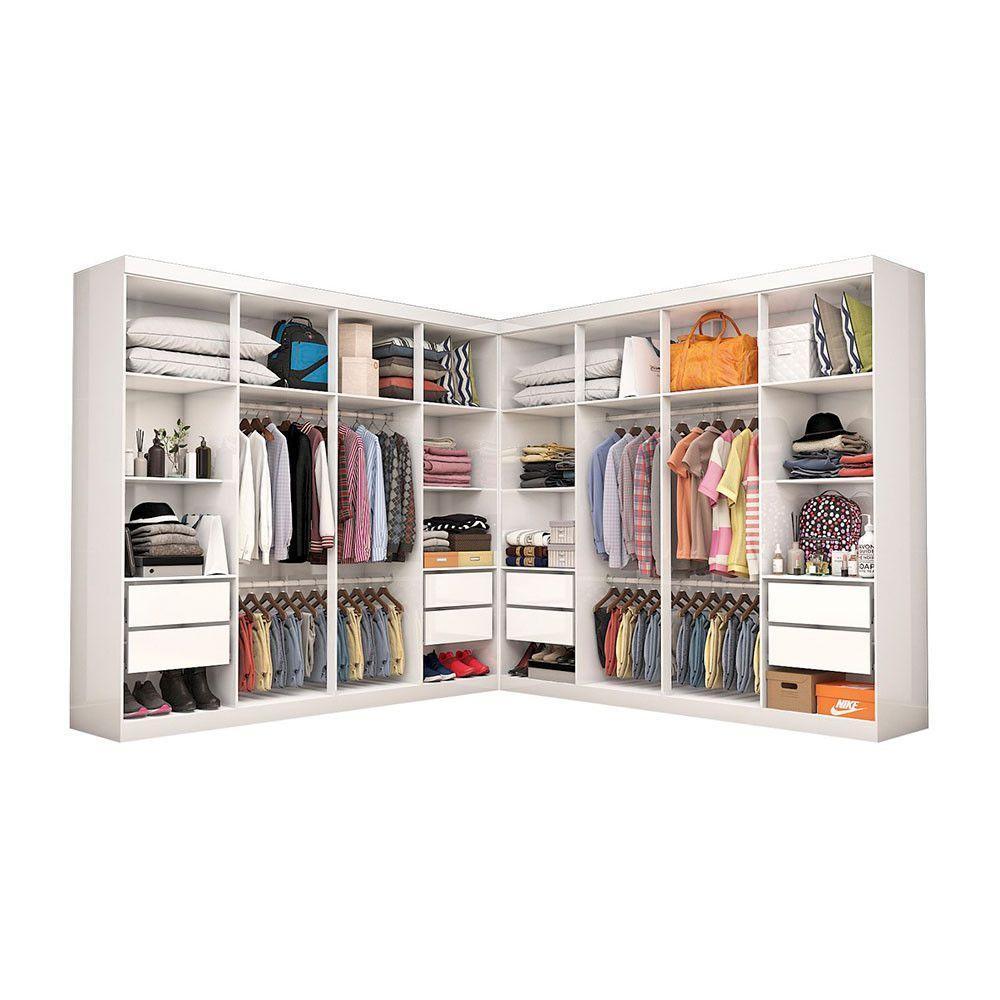 Closet Casal Duplo Rubi 8 Gavetas Branco - 6