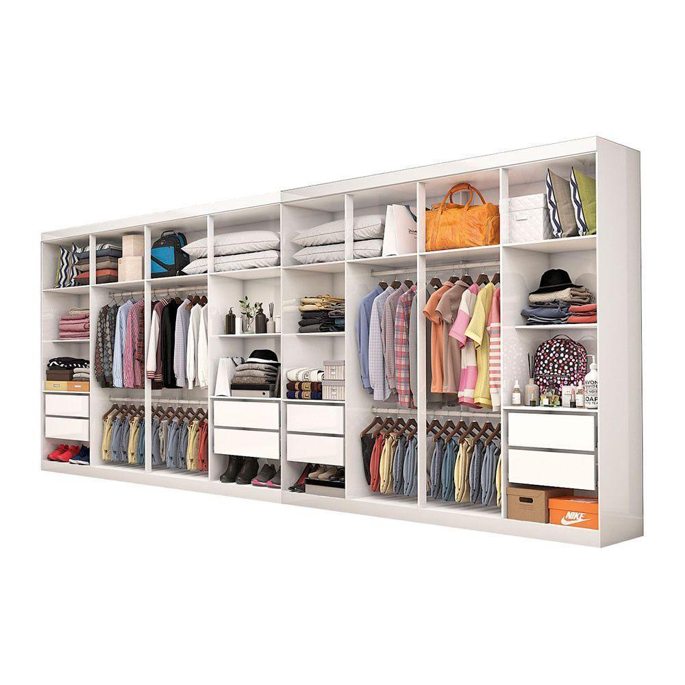 Closet Casal Duplo Rubi 8 Gavetas Branco - 8
