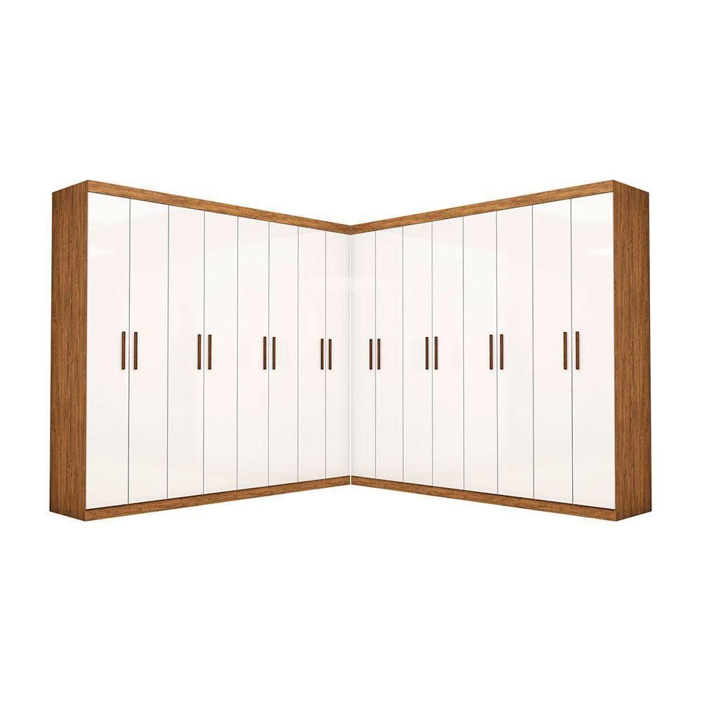 Closet Casal Duplo Rubi Premium 16 Portas 8 Gavetas Cinamomo Branco - 5