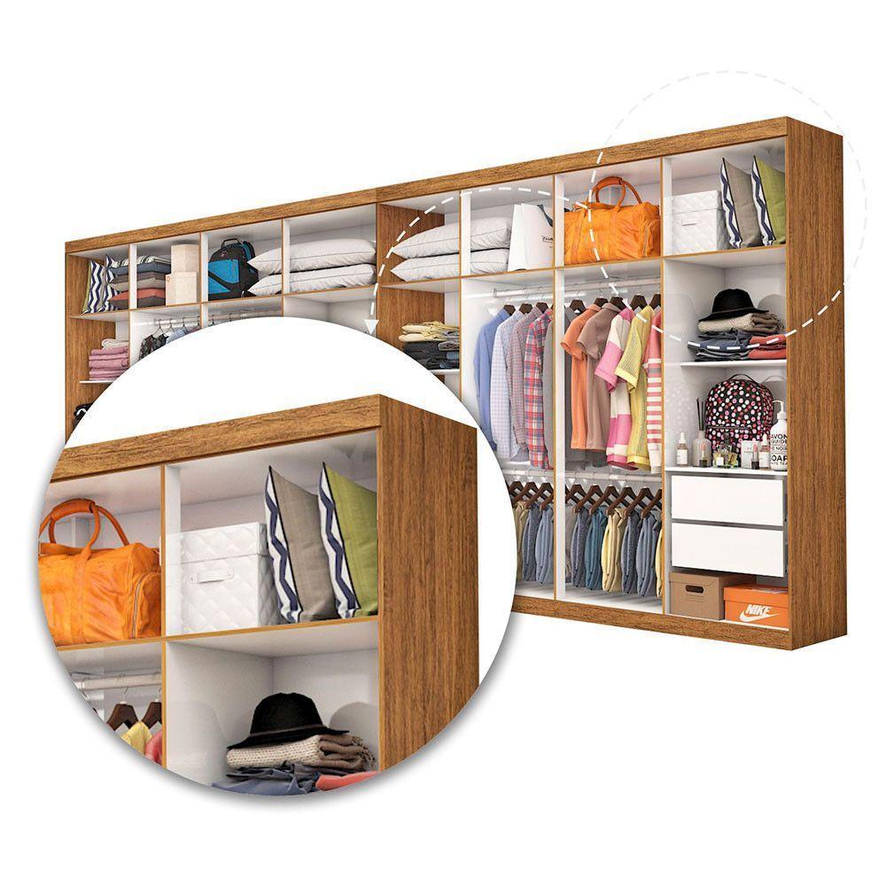 Closet Casal Duplo Rubi 8 Gavetas Cinamomo - 6