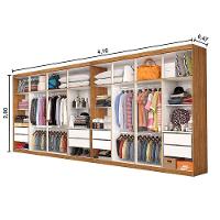Closet Casal Duplo Rubi 8 Gavetas Cinamomo