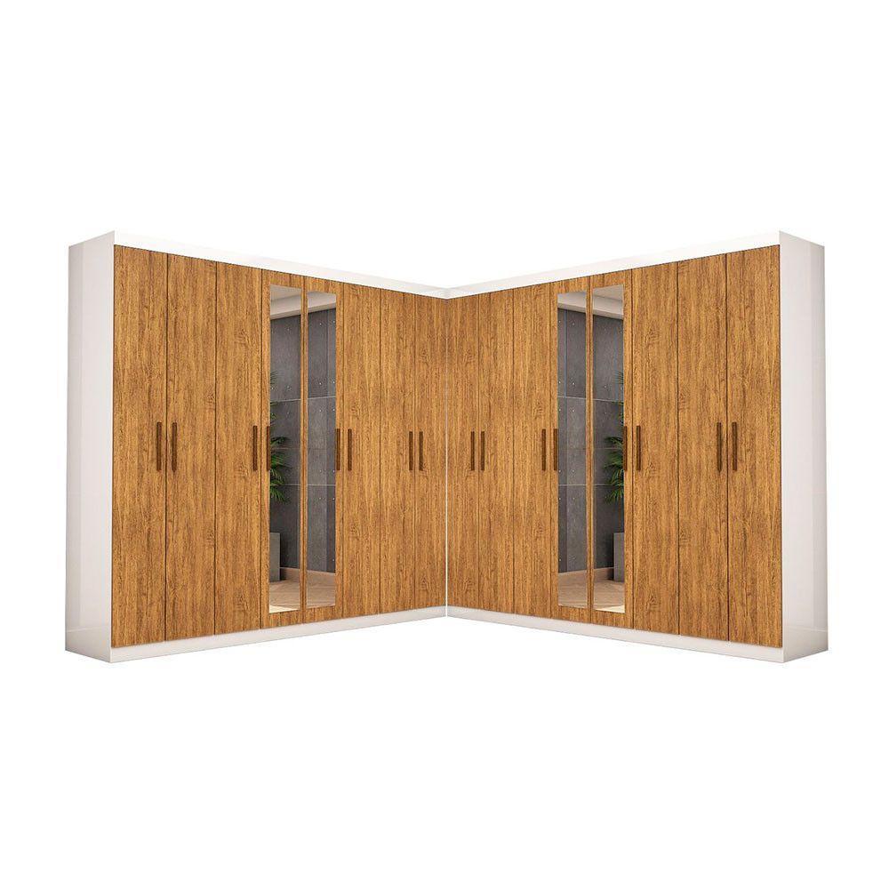 Closet Casal Duplo Rubi Premium 16 Portas Plus 8 Gavetas Branco Cinamomo - 3