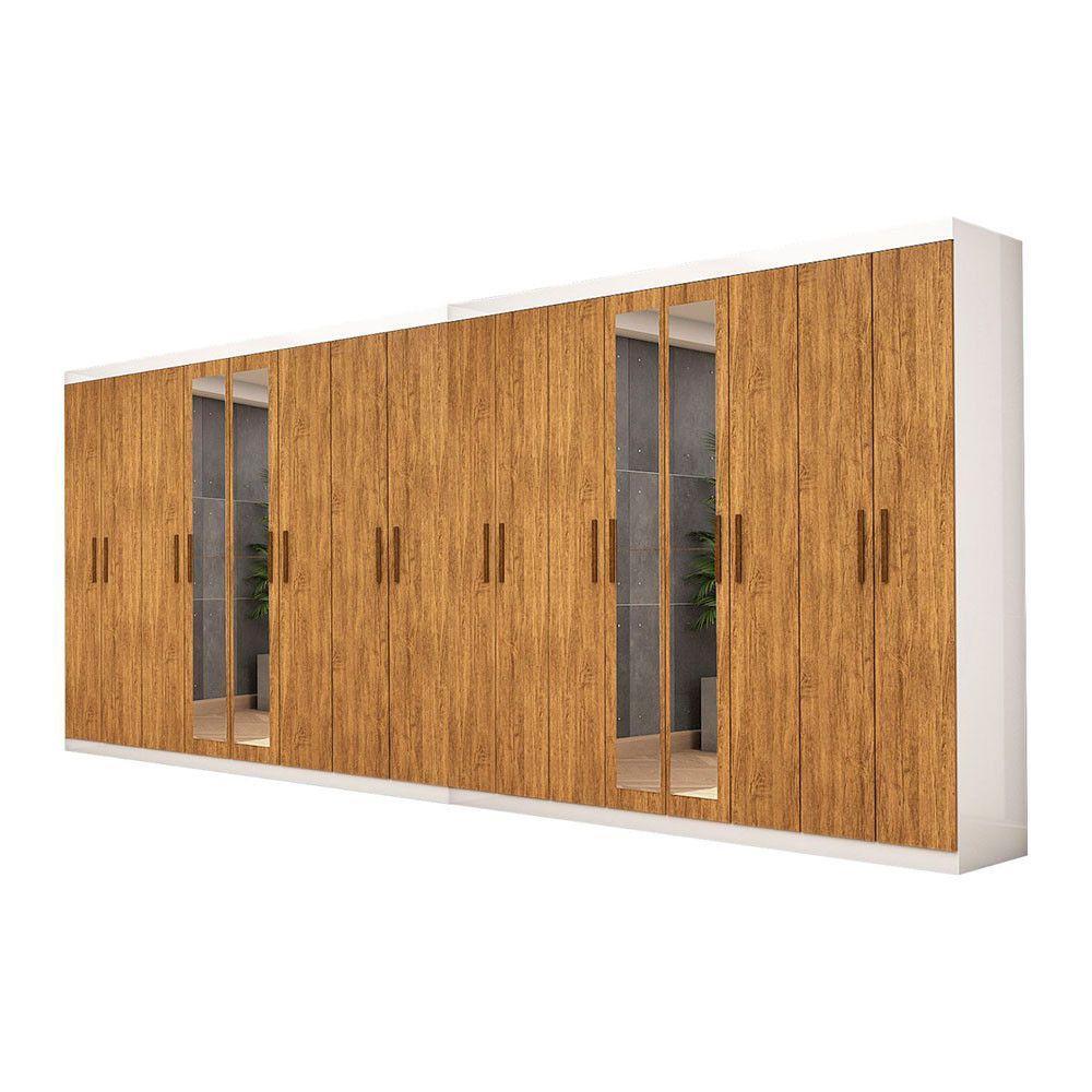 Closet Casal Duplo Rubi Premium 16 Portas Plus 8 Gavetas Branco Cinamomo - 4
